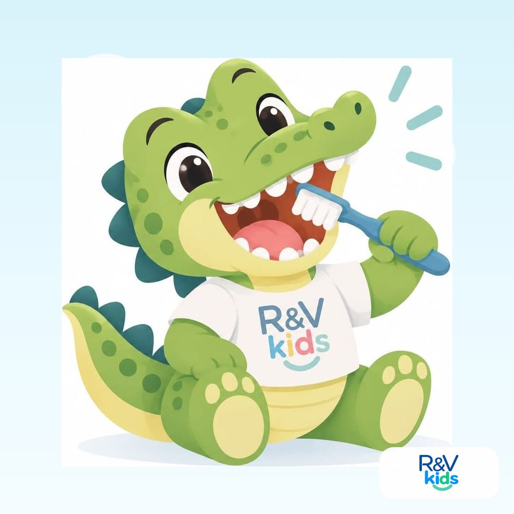 KuKo, el lagarto de R&V Kids, la mascota con la que los niños de Zarcero aprenden a abrir grande la boca